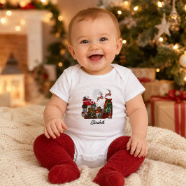 Personlig julgran för bebisnamn Santa Sleigh jul T Shirt
