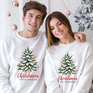 Personlig julgran för familjenamnet, specialbestäl t shirt