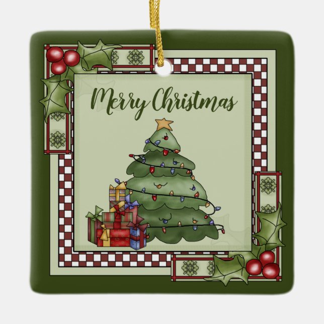 Personlig Julgran, Gåvor God jul Julgransprydnad Keramik (Framsida)