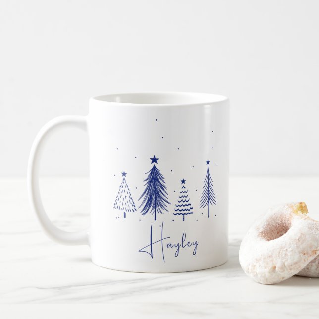Personlig Julgran Kaffemugg (Med munk)