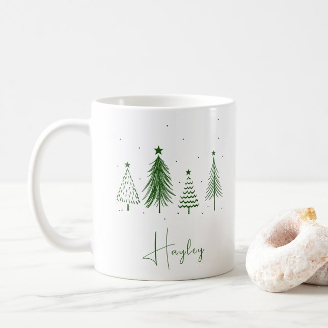 Personlig Julgran Kaffemugg (Med munk)