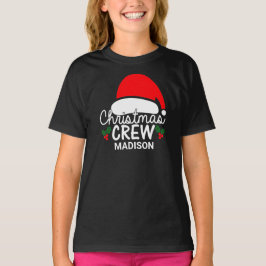 Personlig julgran Kid Santa Hat-familjen T Shirt