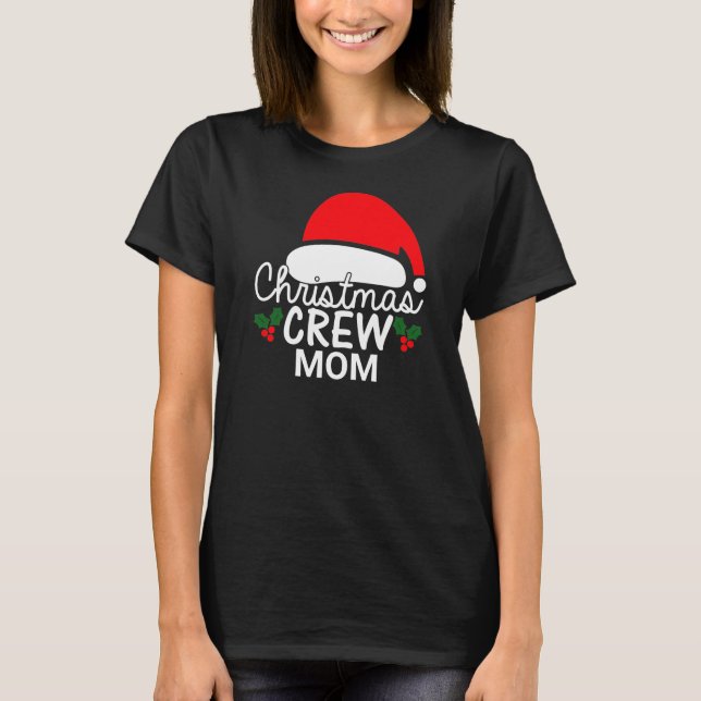 Personlig julgran Mamma Santa Hat-familjen T Shirt (Framsida)
