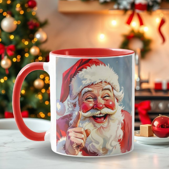 Personlig julgran med gammaldags tomte jul mugg (Skapare uppladdad)