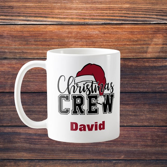 Personlig julgran Mugg med Santa Hat (Personalized Christmas Crew Mug with Santa Hat
)