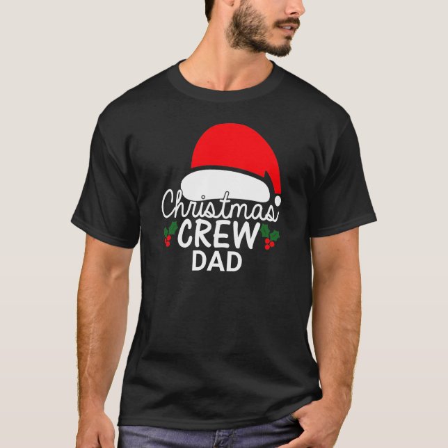 Personlig julgran Pappa Santa Hat-familjen T Shirt (Framsida)
