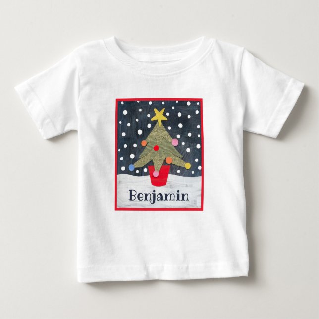 Personlig Julgran T Shirt (Framsida)