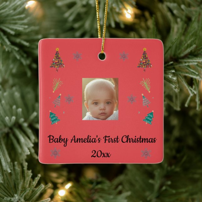 Personlig julgranskula för baby:s första jul (Träd)
