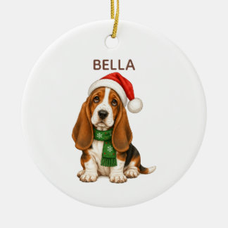 Personlig julgranskula för Basset Hound