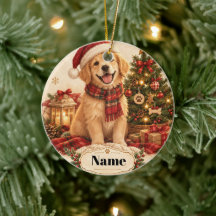 Personlig julgranskula för hund med anpassat namn