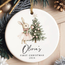 Personlig julgranskula för lilla flickans första j