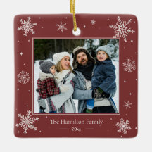 Personlig julgranskula med familjefoto