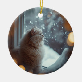 Personlig julgranskula med kattfoto