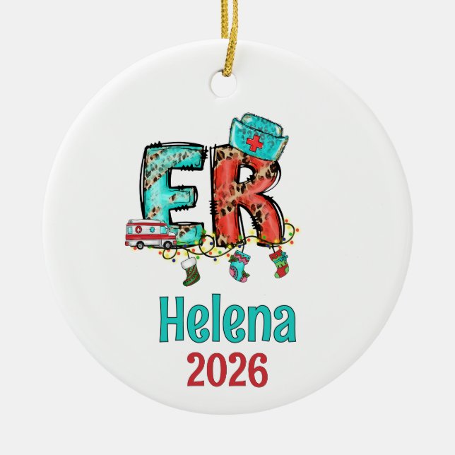 Personlig julgranskula till akutsjuksköterska, ER- (Framsidan)