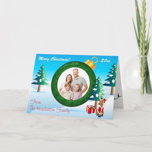 Personlig julgransprydnad Fotokort 4 Helgkort (Framsida)