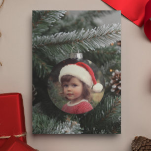 Personlig julgransprydnad med foto kort