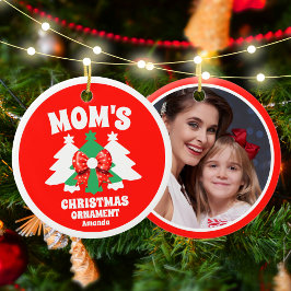 Personlig julgransprydnad med mammas foto keramik