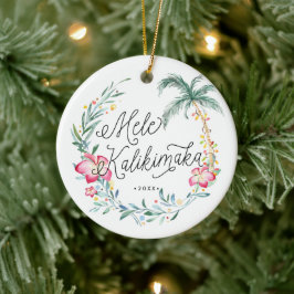 Personlig julgransprydnad med Mele Kalikimaka Keramik