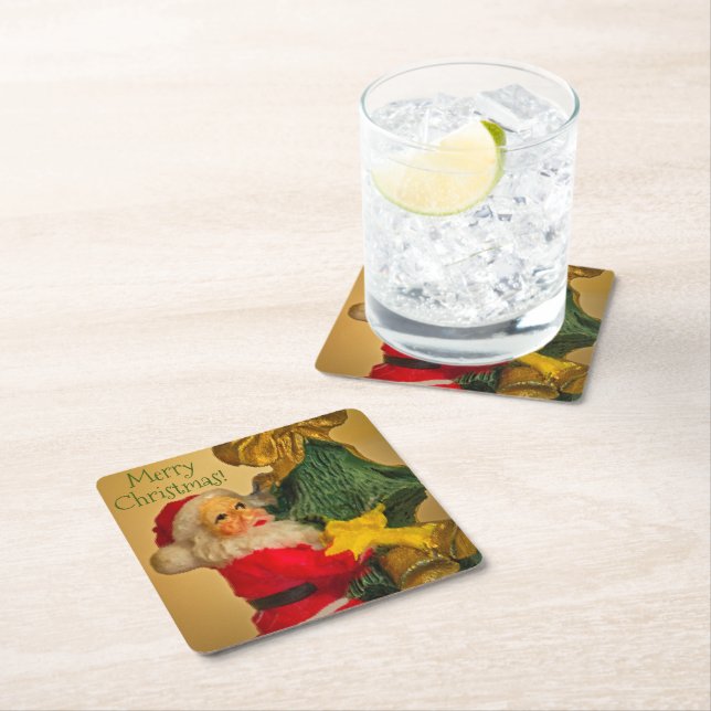 Personlig Julhälsningar från Jultomten Underlägg Papper Kvadrat (Insitu)