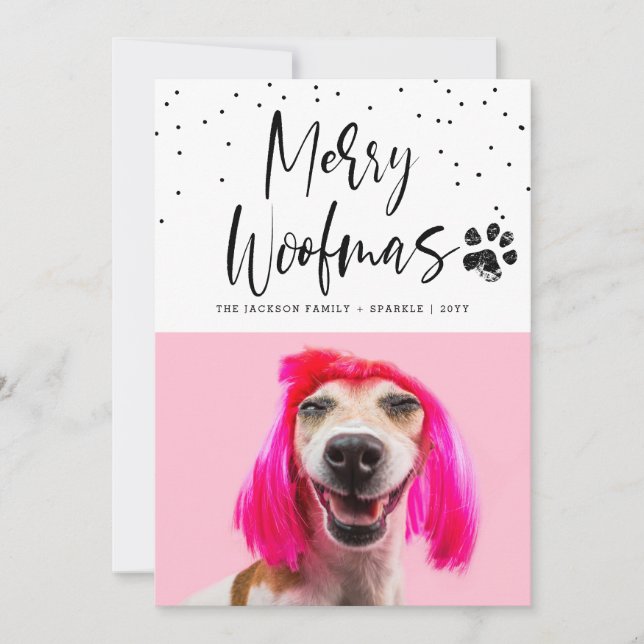 Personlig julhögtid med husdjursfoto 2 julkort (Framsida)