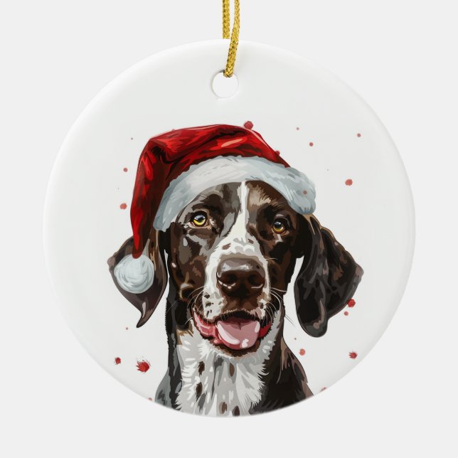 Personlig julhund för Pointer Julgransprydnad Keramik (Framsidan)