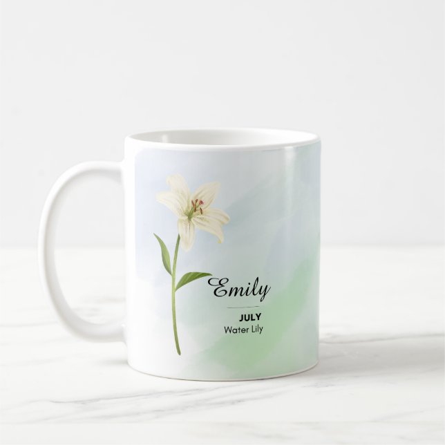 Personlig juli Flower Mugg (Vänster)