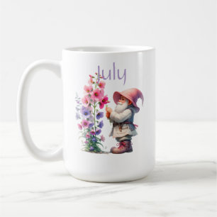 Personlig Juli födelsemånad Garden Gnome Kaffemugg