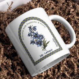 Personlig juli födelsemånadsblomma kaffemugg