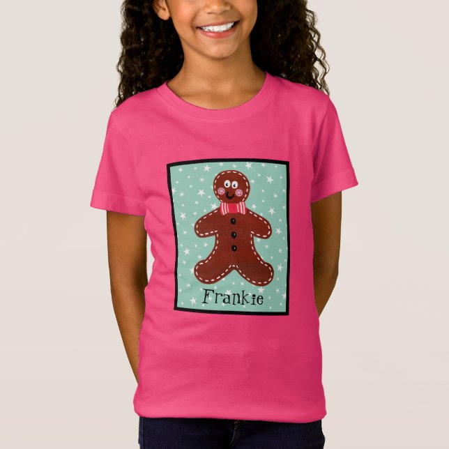 Personlig Juli Pepparkaksgubbe T Shirt (Framsida)