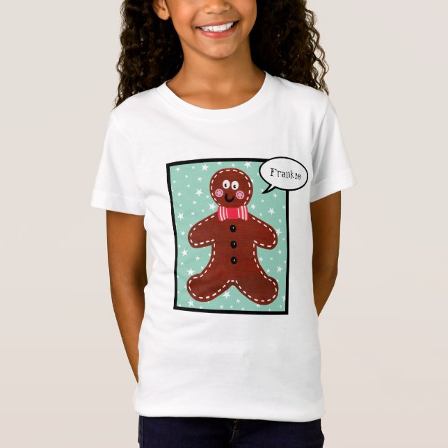 Personlig Juli Pepparkaksgubbe T Shirt (Framsida)