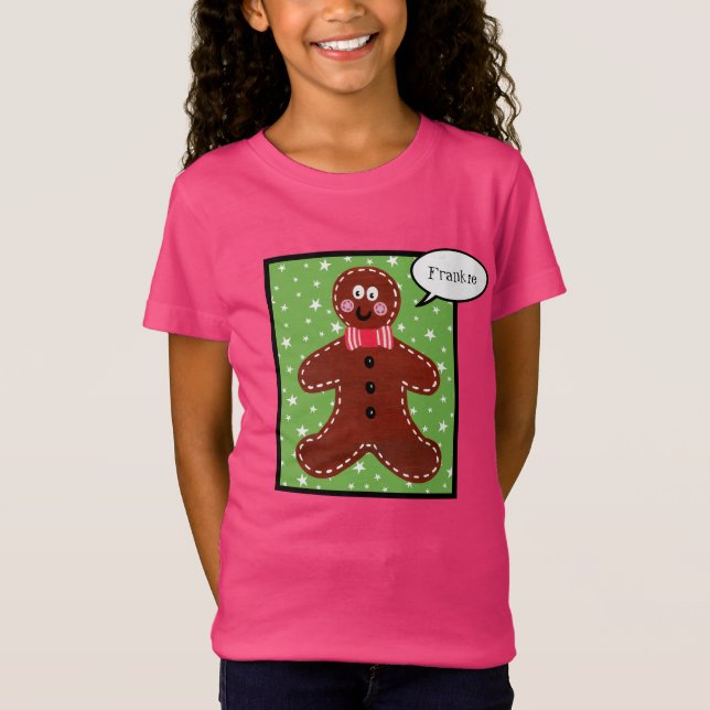 Personlig Juli Pepparkaksgubbe T Shirt (Framsida)