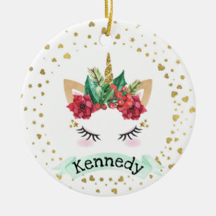 Personlig Juli Unicorn jul Ornament