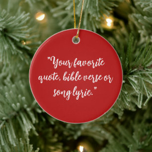 Personlig Julkalligrafi - citat Julgransprydnad Keramik