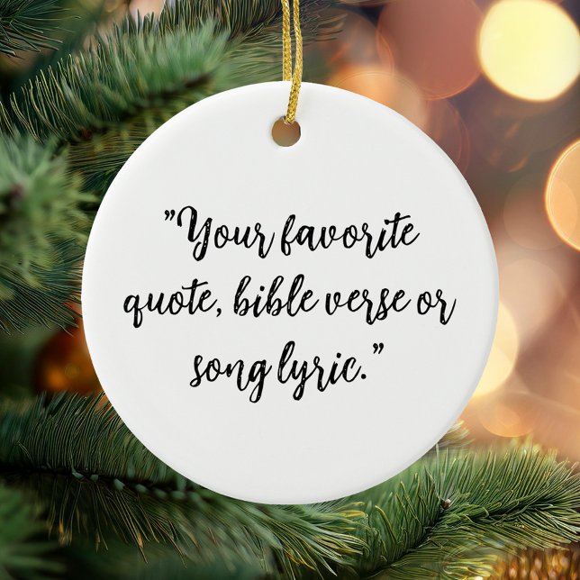 Personlig Julkalligrafi - citat Julgransprydnad Keramik (Skapare uppladdad)