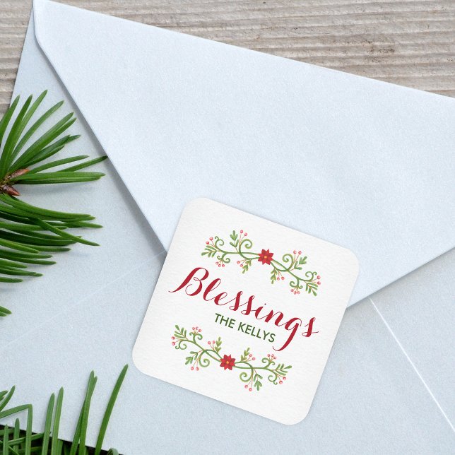 Personlig julklapp fyrkantigt klistermärke (Personalized Christmas Sticker)