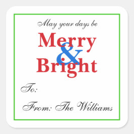 Personlig julklapp Märkre Stickers Fyrkantigt Klistermärke