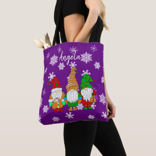 Personlig julklapp med Cute Tecknad Gnome Tygkasse