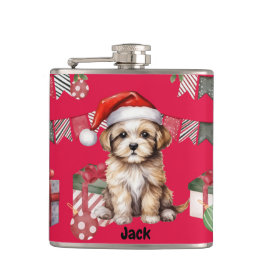 Personlig julklapp till hund älskare fickplunta