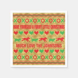 Personlig julklappor "Furryjul" Pappersservett