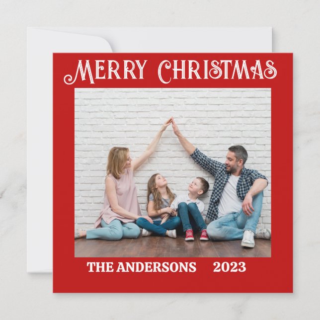 Personlig julkort flat julfirande (Framsida)
