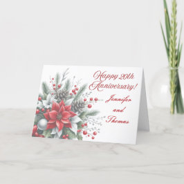 Personlig julkort för 20-årsjubileum helgkort