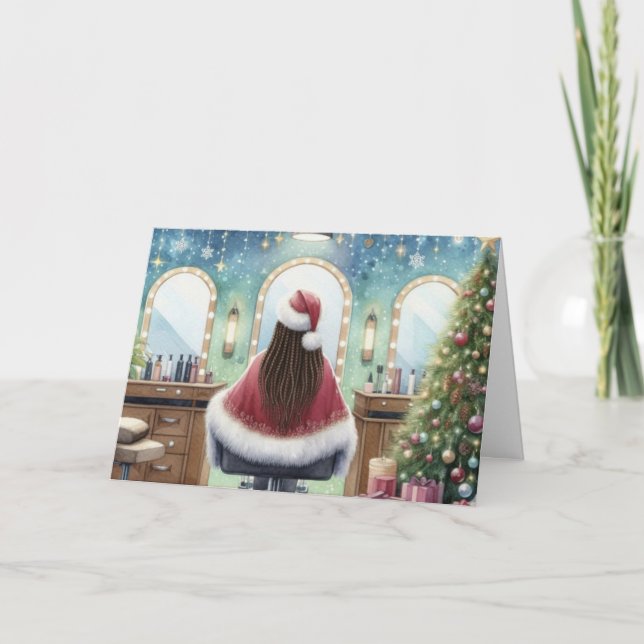 Personlig julkort för frisör helgkort (Framsida)