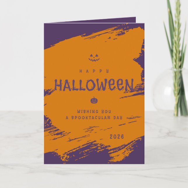 Personlig julkort för Halloween vikt gratulationsk Kort (Framsida)