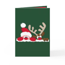 Personlig julkort för jultomte och renar