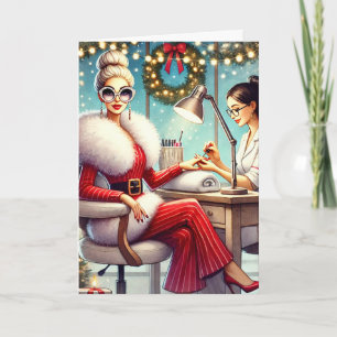 Personlig julkort för Nail Salon Clients Helgkort