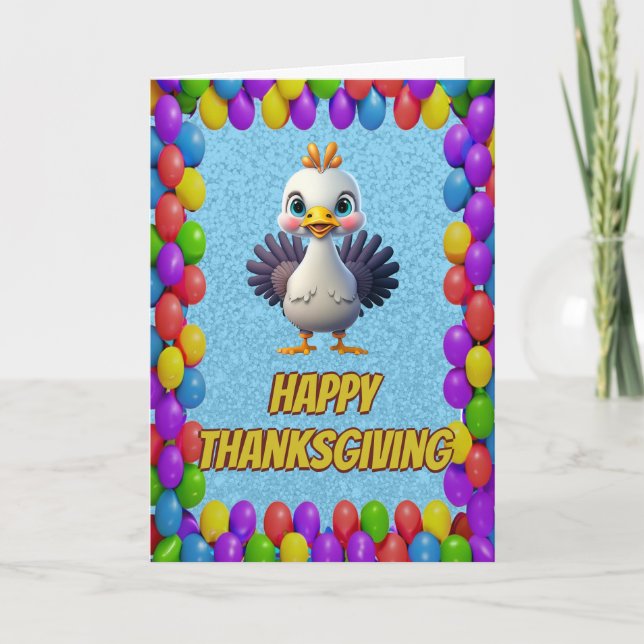 Personlig julkort för Thanksgiving-anka Kort (Framsida)