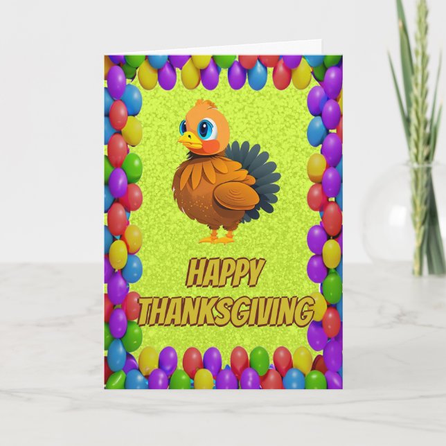 Personlig julkort för Thanksgiving-ankor Kort (Framsida)