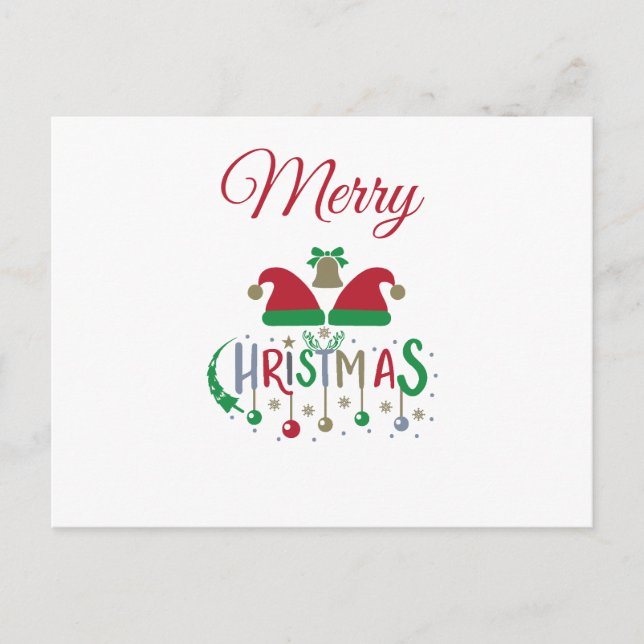 Personlig julkort jultomten Hats Ornament Helg Vykort (Framsida)