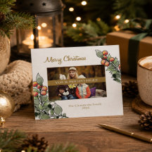 Personlig julkort med botanisk familjefoto