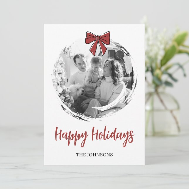 Personlig julkort med familjefoto (Stående Fram)